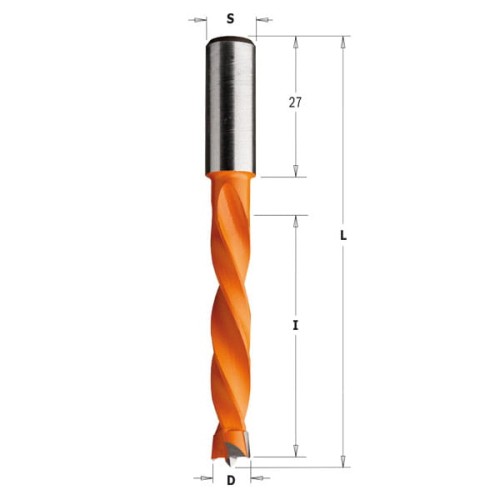 CMT Wiertło nieprzelotowe D10 I50 L85 S10 mm / standard HM / lewe