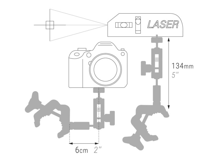 PIHER Zacisk z uchwytem na laser / aparat