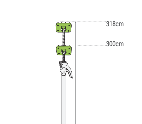 PIHER Podpora / rozpórka teleskopowa do płyt GK L168-318 cm