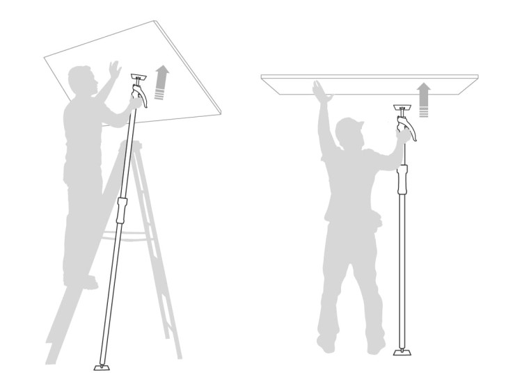 PIHER Podpora / rozpórka teleskopowa do płyt GK L168-318 cm