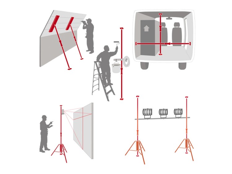 PIHER Podpora / rozpórka teleskopowa L200-375 cm / Moc do 300 kg