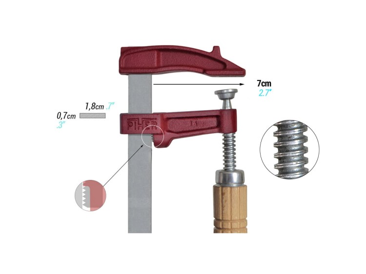 PIHER M Ścisk stolarski 15 cm / Moc 400 Kg