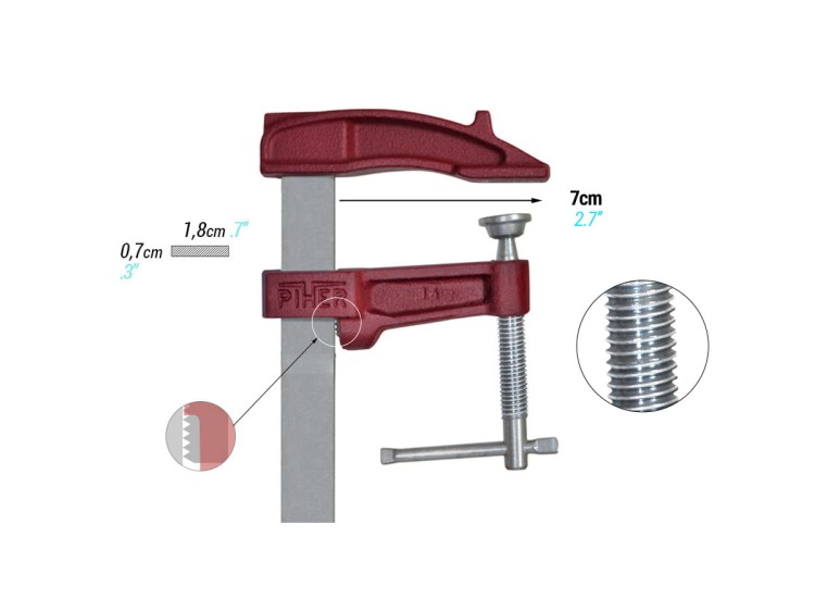PIHER M Ścisk stolarski 12 cm / Moc 400 Kg