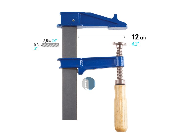 PIHER Blueline FM Ścisk śrubowy 120 cm / Moc 900 Kg