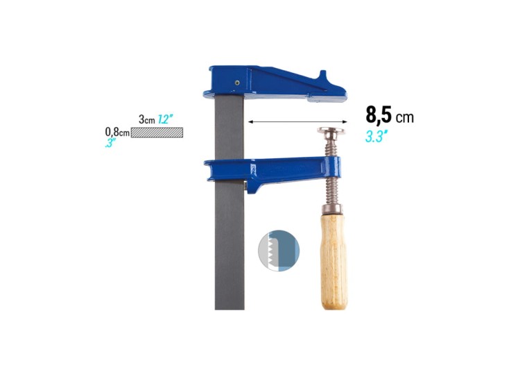 PIHER Blueline EM Ścisk śrubowy 40 cm / Moc 900 Kg