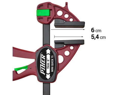 PIHER Mini Quick Ścisk szybkozaciskowy 15 cm / Moc 75 Kg