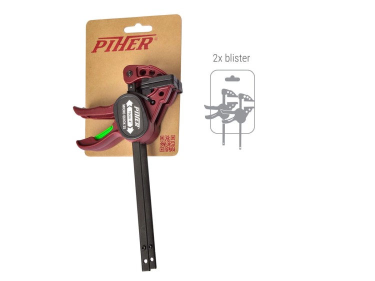 PIHER Micro Quick Ścisk szybkozaciskowy 10 cm 2 szt. / Moc 25 Kg