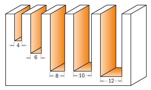 CMT Zestaw frezów spiralnych Z2 negatyw S8 mm