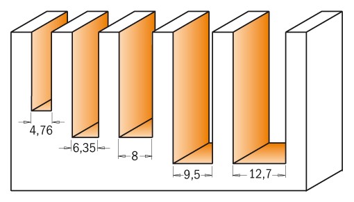 CMT Zestaw frezów spiralnych Z2 negatyw S8 mm
