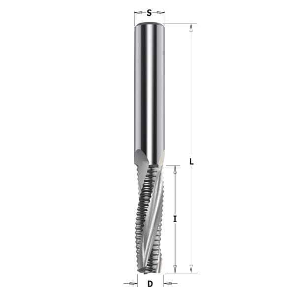 CMT Frez spiralny zgrubny do drewna / płyty Z3 D20 I102 L165 S20mm / pozytyw