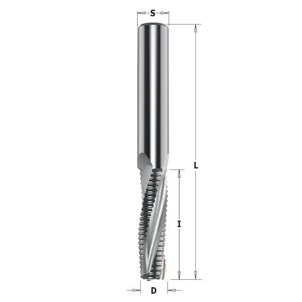 CMT Frez spiralny zgrubny do drewna / płyty Z3 D20 I72 L120 S20mm / pozytyw