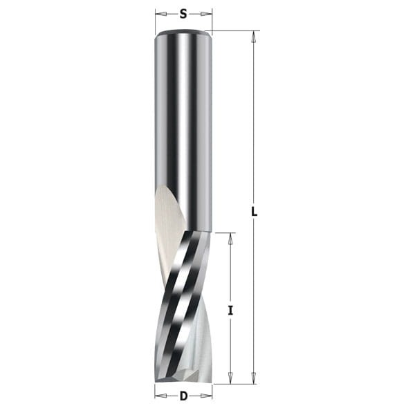 CMT Frez spiralny wykańczający do drewna / płyty / PCV Z2 D10 I32 L80 S10mm / pozytyw