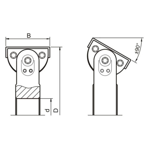 GLOBUS Głowica strugarska kątowa 120x30x4Z H40 / Korpus aluminium
