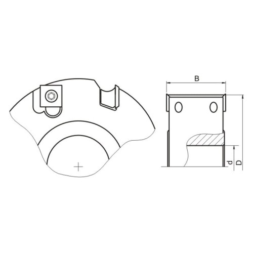 GLOBUS Głowica strugarska z nacinakami 125x30x4Z H50 / Korpus aluminium