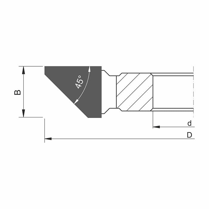 GLOBUS Frez nasadzany fazujący HSS 45° D160x40x4Z H35 mm / prawy