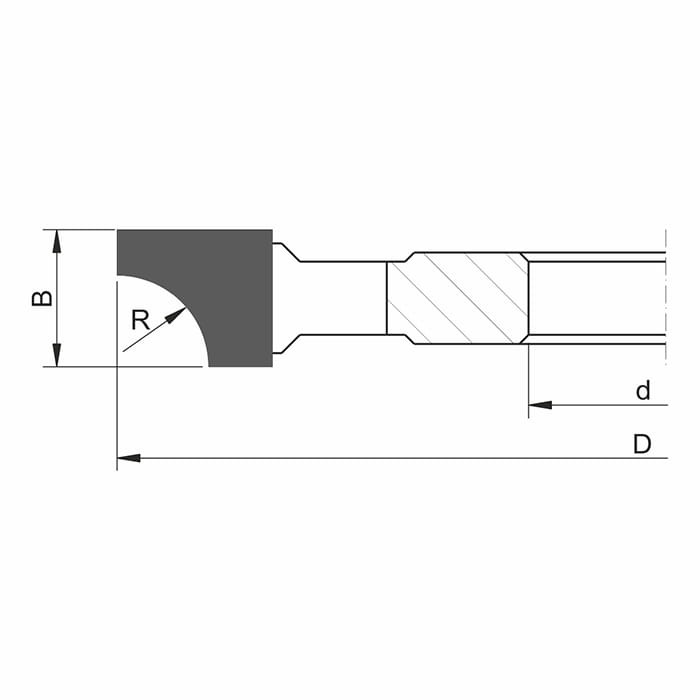 GLOBUS Frez nasadzany zaokrąglający HSS R15 D120x30x4Z / lewy