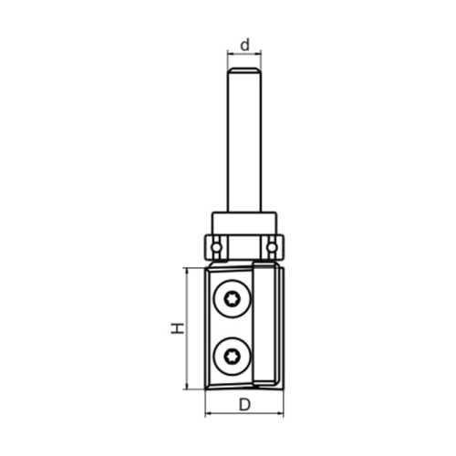 GLOBUS Frez na płytki wymienne Z2 D21 I50 S12 mm / + łożysko