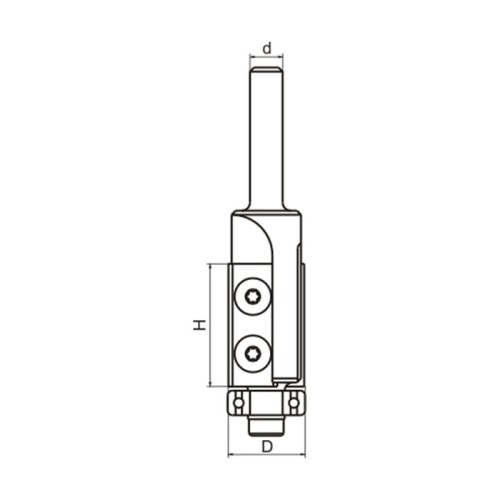 GLOBUS Frez na płytki wymienne Z2 D19 I50 S12 mm / + łożysko