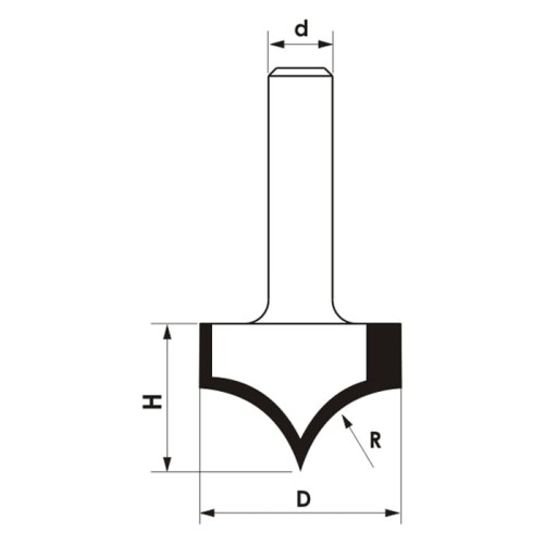 GLOBUS Frez dekoracyjny Z2 R6,4 D12,7 S8 mm / PREMIUM