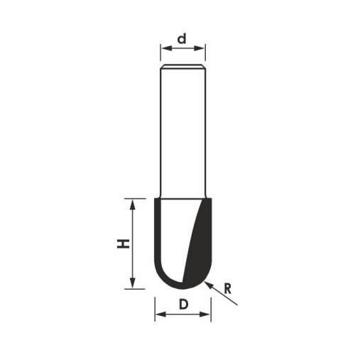 GLOBUS Frez kulisty Z2 R6,4 D12,7 S8 mm / PREMIUM