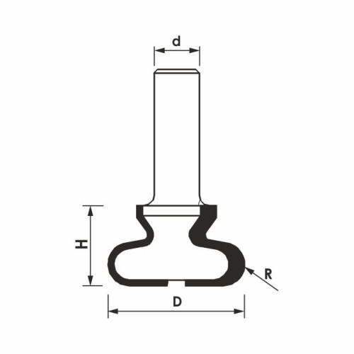 GLOBUS Frez do uchwytów Z2 D22,2 I20,6 S8 mm / PREMIUM