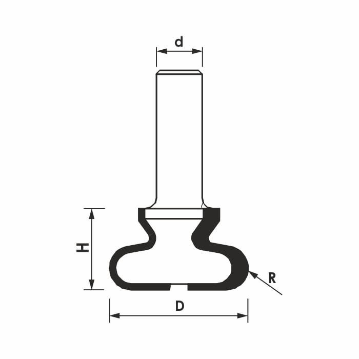 GLOBUS Frez do uchwytów Z2 D22,2 I20,6 S8 mm / PREMIUM