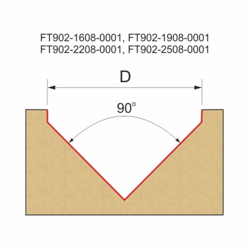 GLOBUS Frez do grawerowania / fazowania 90° D25,4 S8 mm / PREMIUM