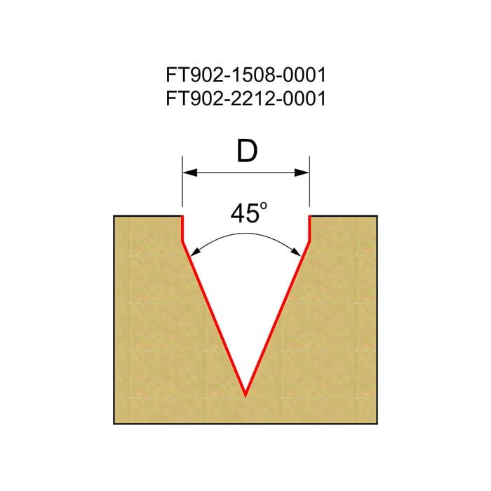 GLOBUS Frez do grawerowania / fazowania 45° D22,2 S12 mm / PREMIUM
