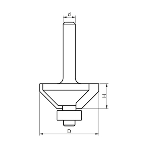 GLOBUS Frez fazujący z łożyskiem Z2 45° D44,4 S12 mm / PREMIUM