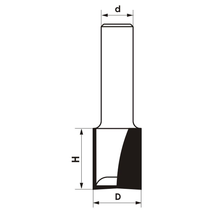 GLOBUS Frez prosty wiercący Z2 D16 I35 S12 mm / Premium
