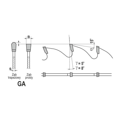 GLOBUS Piła do płyty wiórowej i MDF 165x20x48Z / zagłębiarka