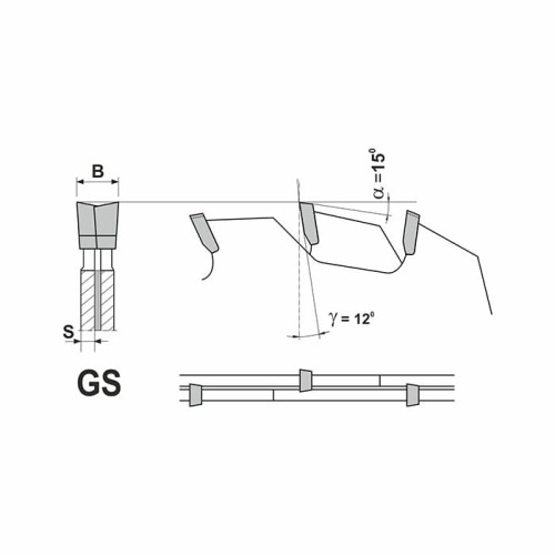 GLOBUS Podcinak składany 80x20x10+10Z / 2.8 - 3.6 mm