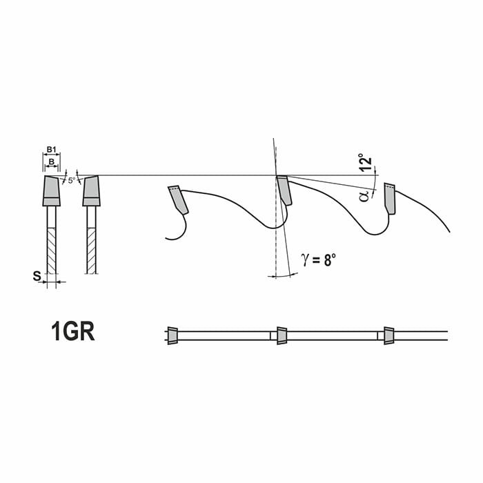 GLOBUS Podcinak trapezowy 100x20x20Z / 3.2 - 4.2 mm