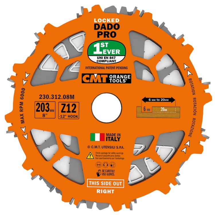 CMT Zestaw DADO do rowkowania 203x30x12Z
