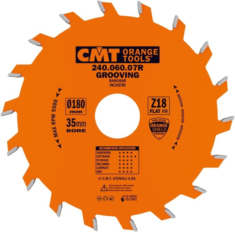 CMT Piła do rowkowania / ostrze piłkowe Z18 180x35x6,0 mm