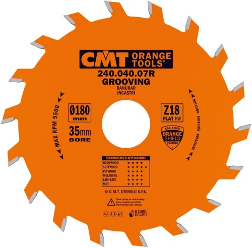 CMT Piła do rowkowania / ostrze piłkowe Z18 180x35x4,0 mm