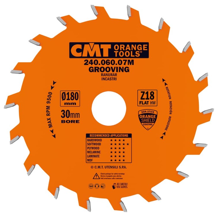 CMT Piła do rowkowania / ostrze piłkowe Z18 180x30x6,0 mm