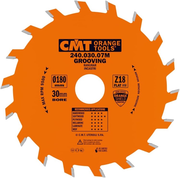 CMT Piła do rowkowania / ostrze piłkowe Z18 180x30x3,0 mm