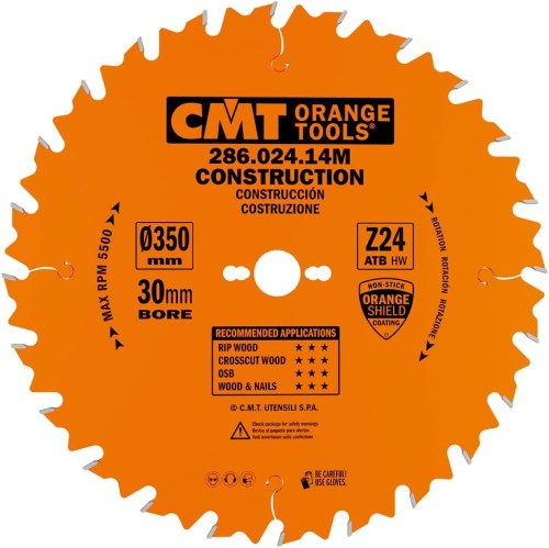 CMT Piła HM do drewna budowlanego 350x30x24Z