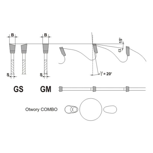 Globus Piła do drewna HM 250x30x30Z / Cięcie wzdłuż / naprzemian skośny