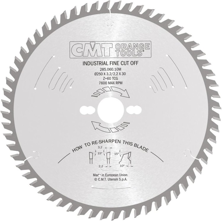 CMT Piła HM do drewna 250x30x60Z / cięcie wzdłuż i w poprzek