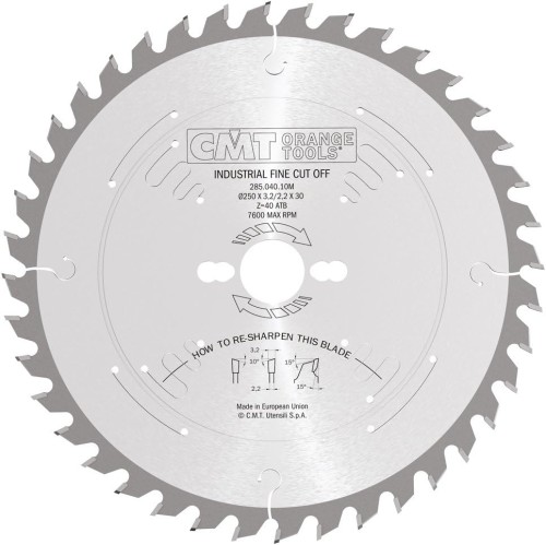 CMT Piła HM do drewna 250x30x40Z / cięcie wzdłuż i w poprzek