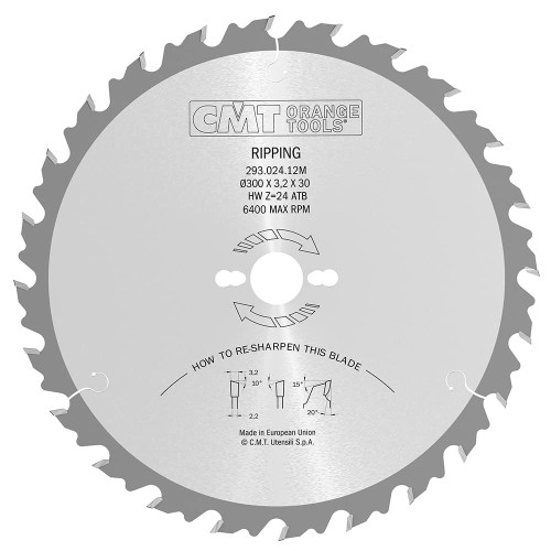 CMT Piła HM do drewna 300x30x24Z / cięcie wzdłuż