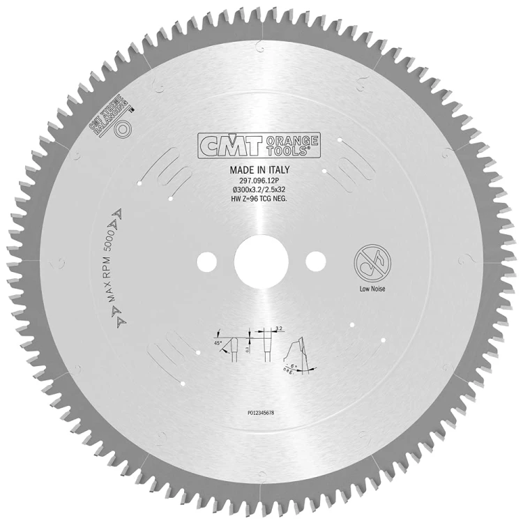 CMT Piła HM do Aluminium / PCV 300x32x96Z / -6° Negatyw