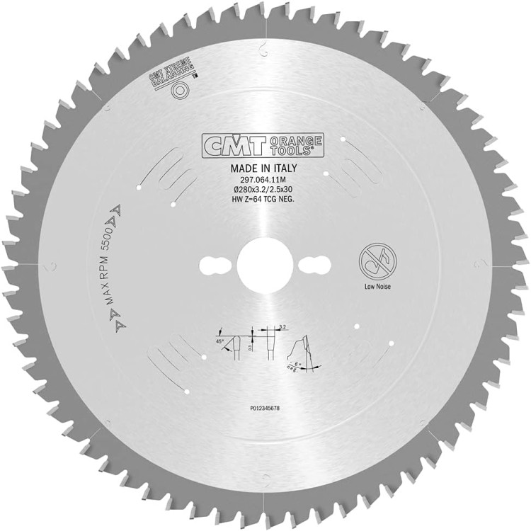 CMT Piła HM do Aluminium / PCV 280x30x64Z / -6° Negatyw