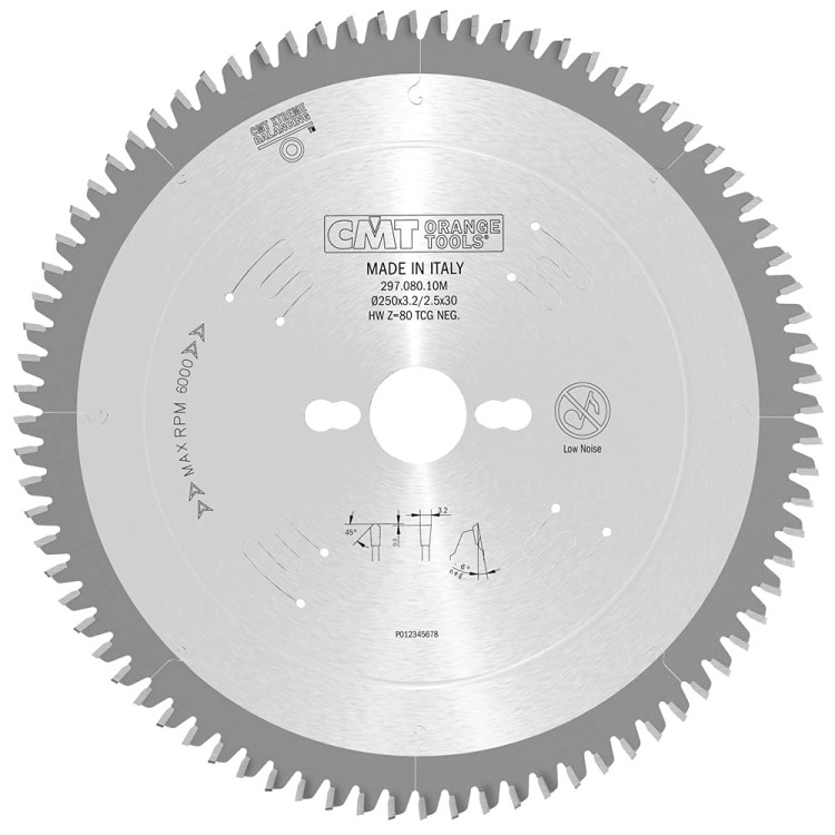 CMT Piła HM do Aluminium / PCV 250x30x80Z / -6° Negatyw