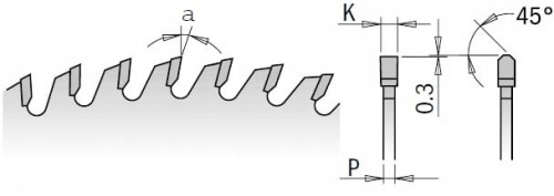 CMT Piła HM do płyty wiórowej / MDF 220x30x63Z / -3° Negatyw