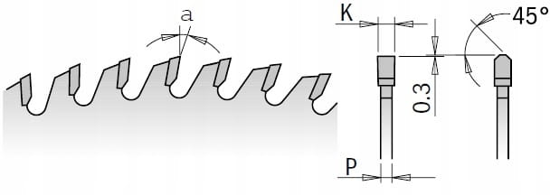CMT Piła HM do płyty wiórowej / MDF 220x30x63Z / -3° Negatyw