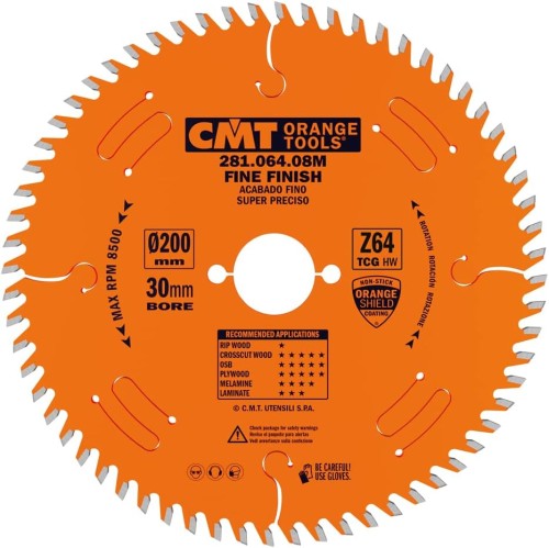 CMT Piła HM do płyty wiórowej / MDF 200x30x64Z