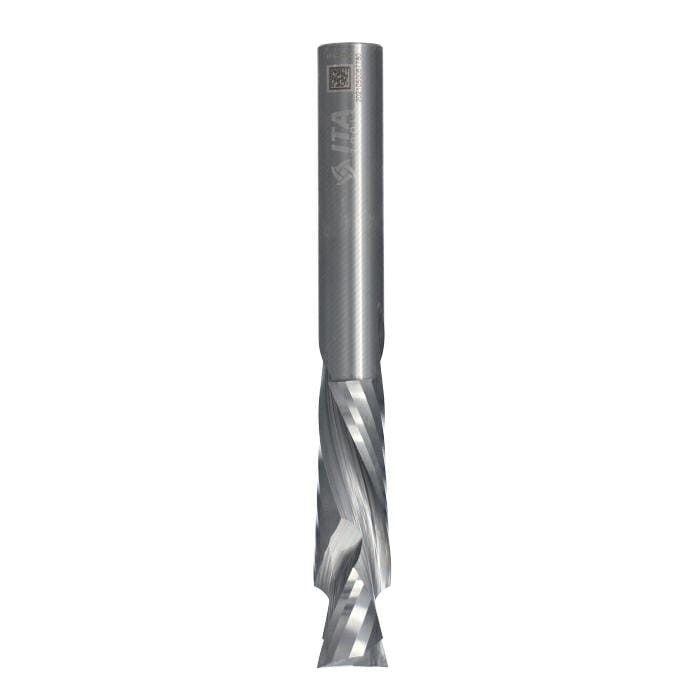 ITA TOOLS frez spiralny wykańczający do drewna / płyty / PCV Z2+2 D14 I50 L110 S12 mm / pozytyw+negatyw